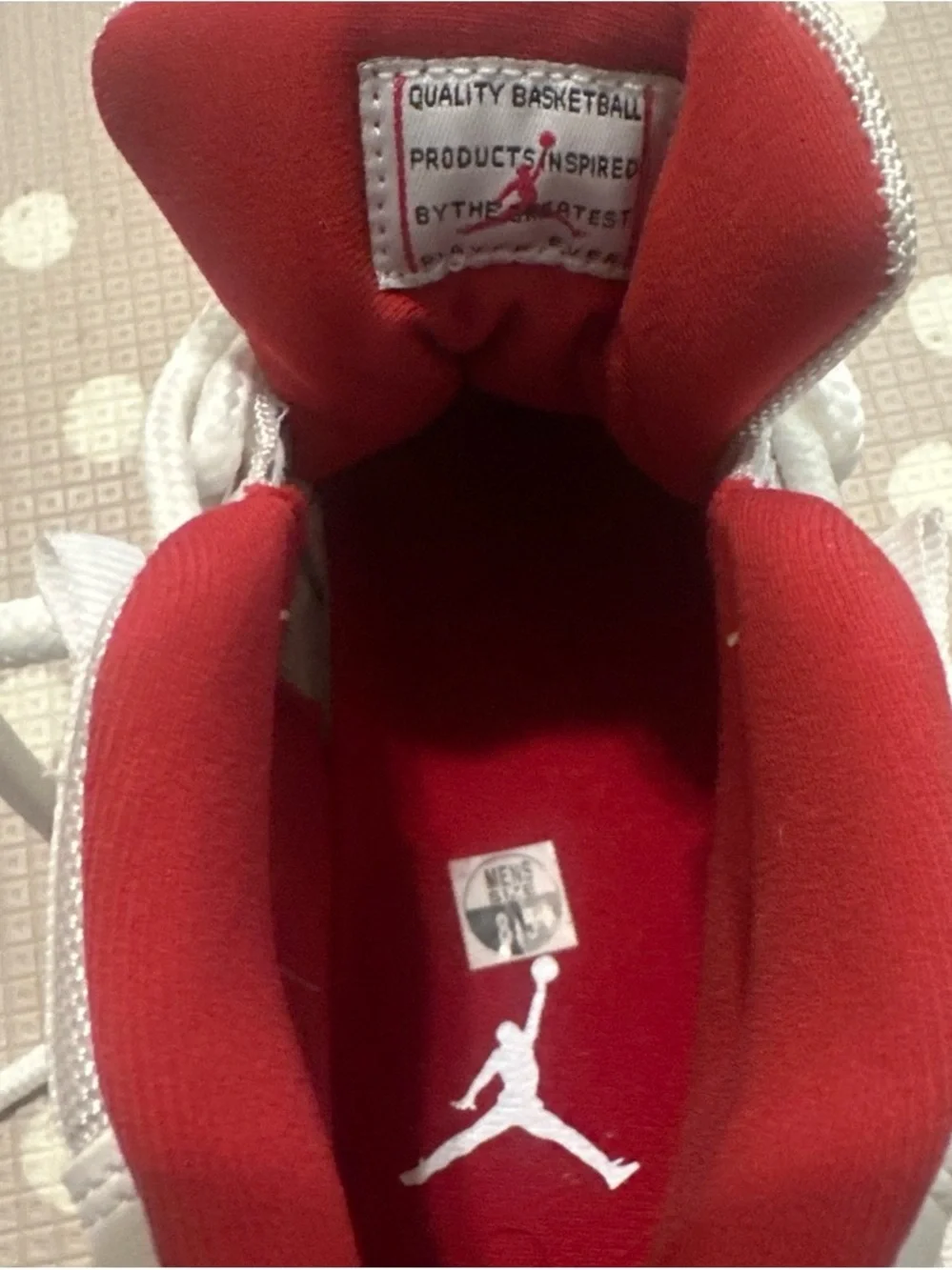 Jordan Men's Red and White Athletic Sneakers